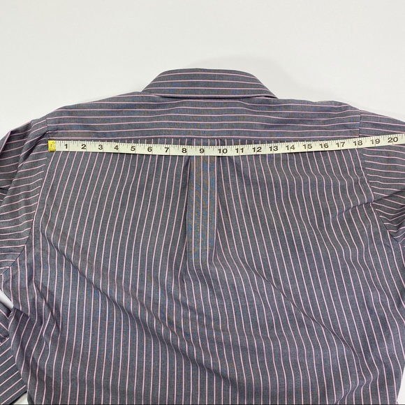 Van Heusen Men’s Fitted Gray Pinstriped Dress Shirt 16 Large - Picture 6 of 7